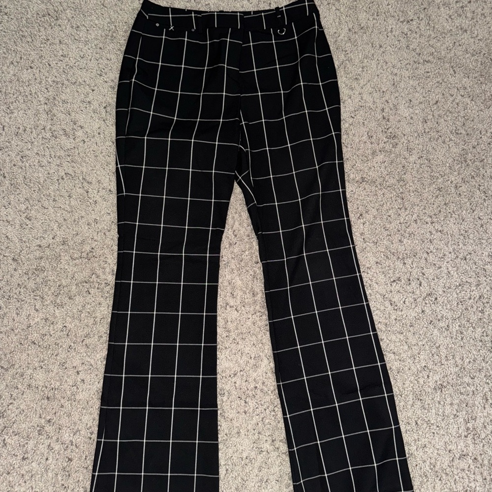 Alfani Black and White Boot Cut Pants with Flare